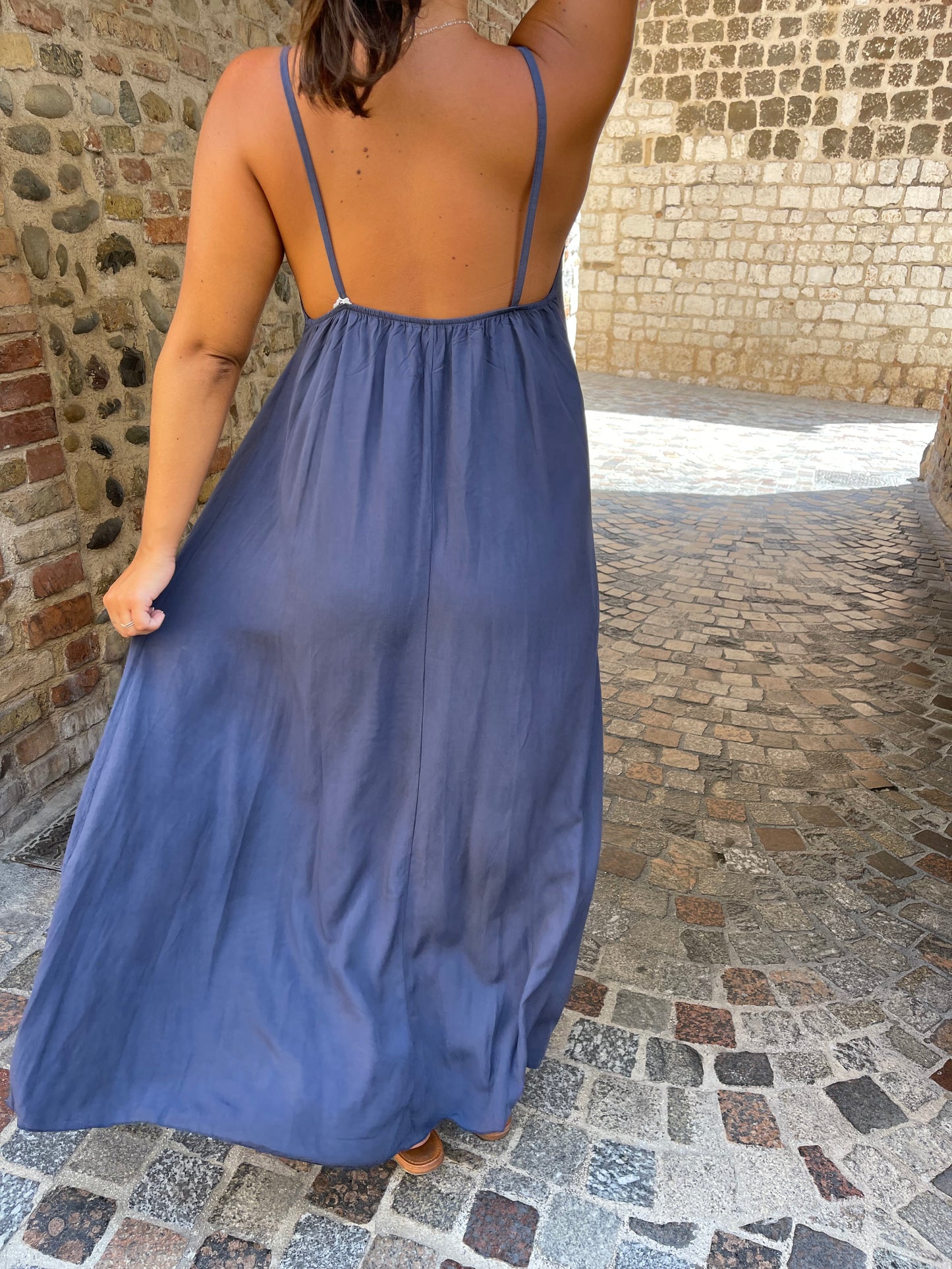 Robe Longue Décolleté Satin