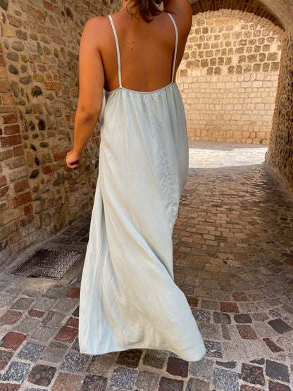 Robe Longue Décolleté Satin