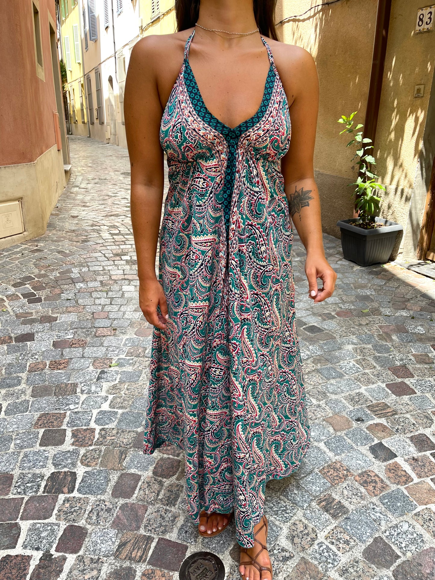 Robe en Soie à Motif